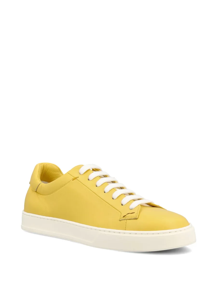 round-toe leather sneakers 4