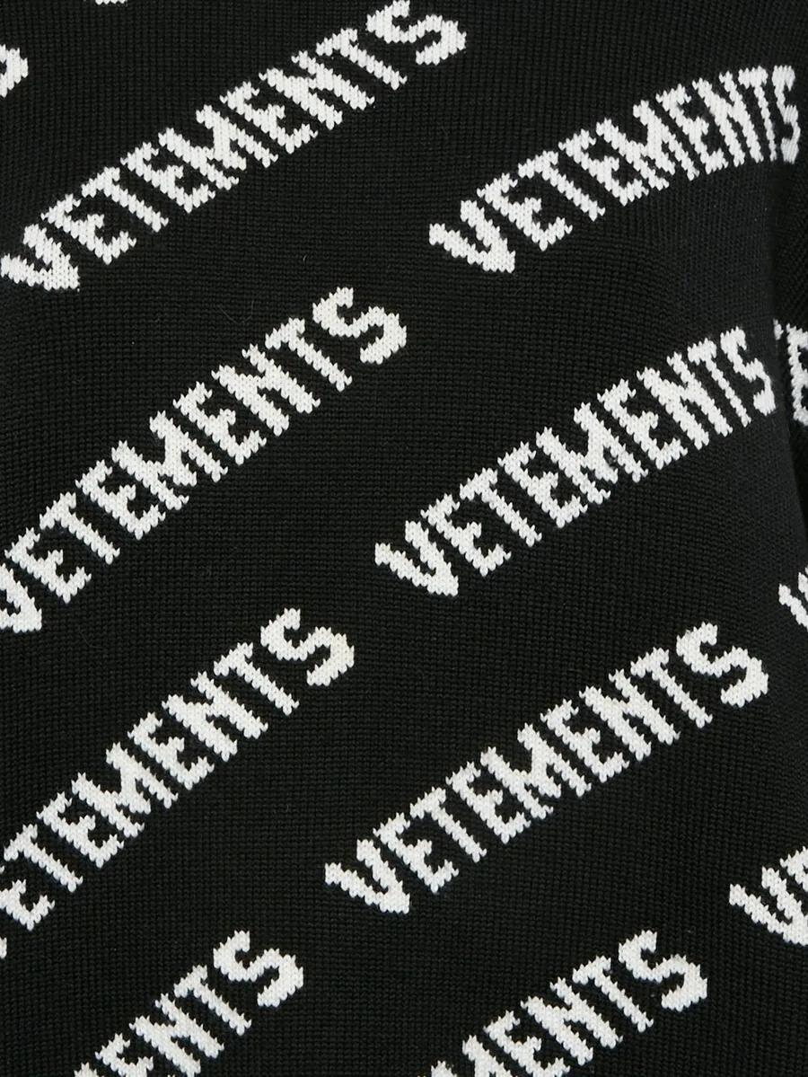 logo-jacquard ribbed knit sweater 6