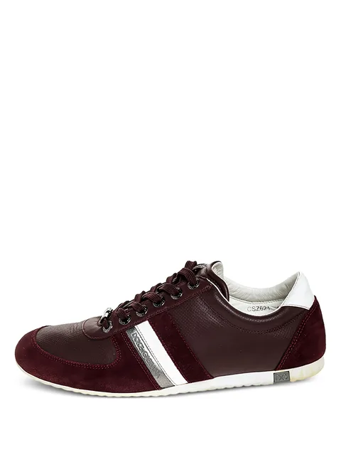 leather low-top sneakers