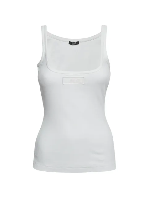 rib-knit logo-patch tank top
