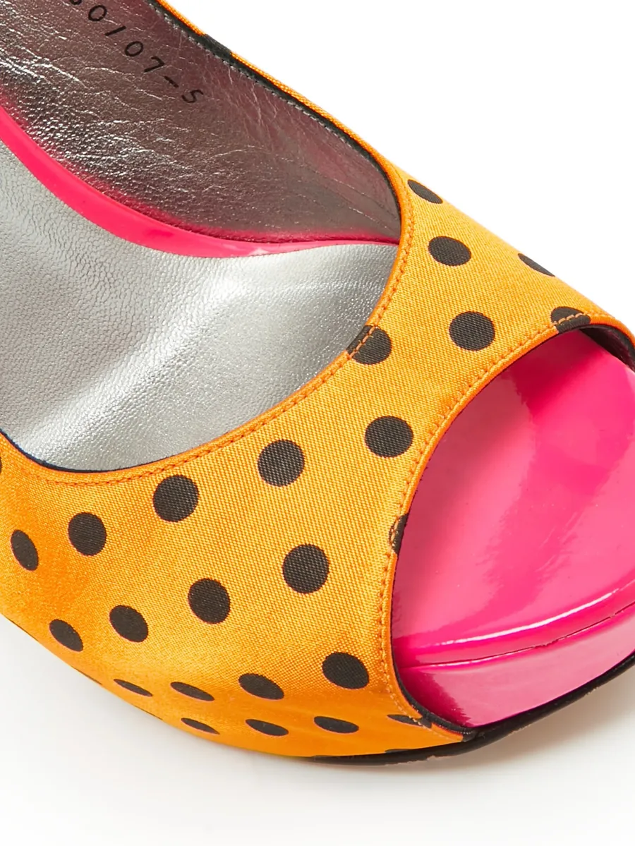polka-dot satin heeled sandals 8