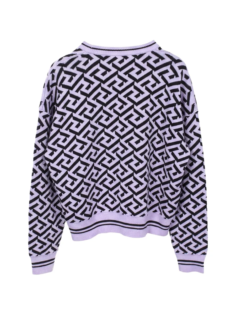 2010s Medusa La Greca knitted crewneck wool sweater 4