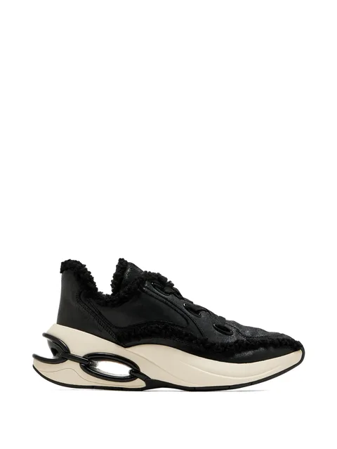 shearling-trim chunky-sole sneakers
