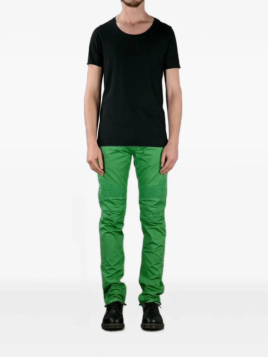 ribbed-panel Biker jeans 3