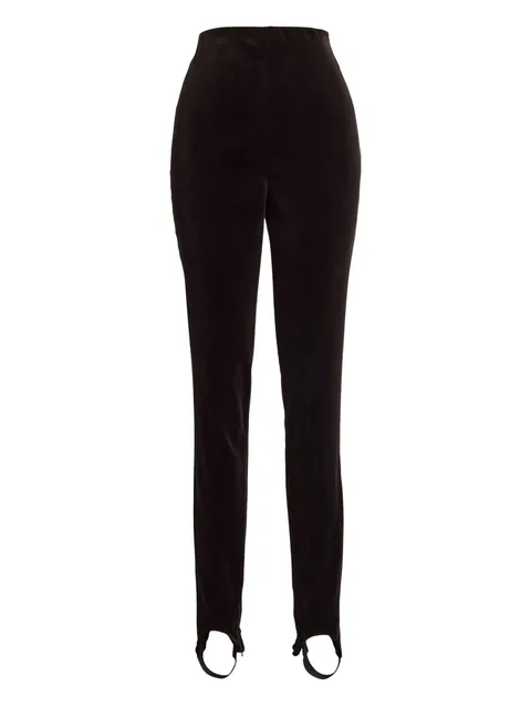 high-waisted velvet trousers