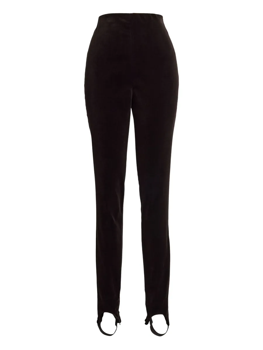 high-waisted velvet trousers 2