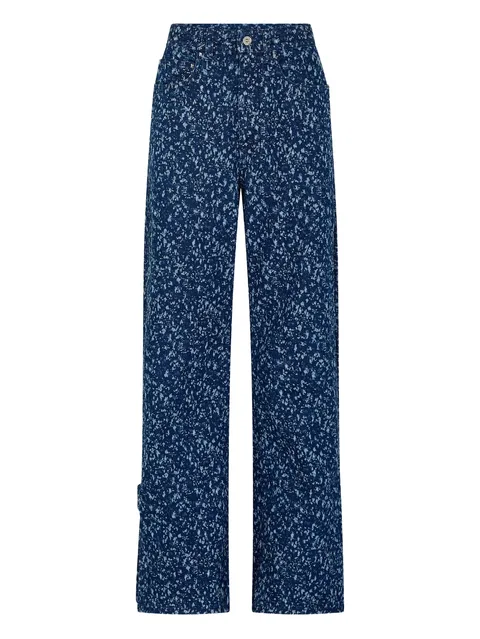 splatter-print baggy jeans