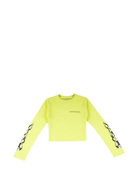 x Matty Boy 99 Eyes flame-print cropped T-shirt