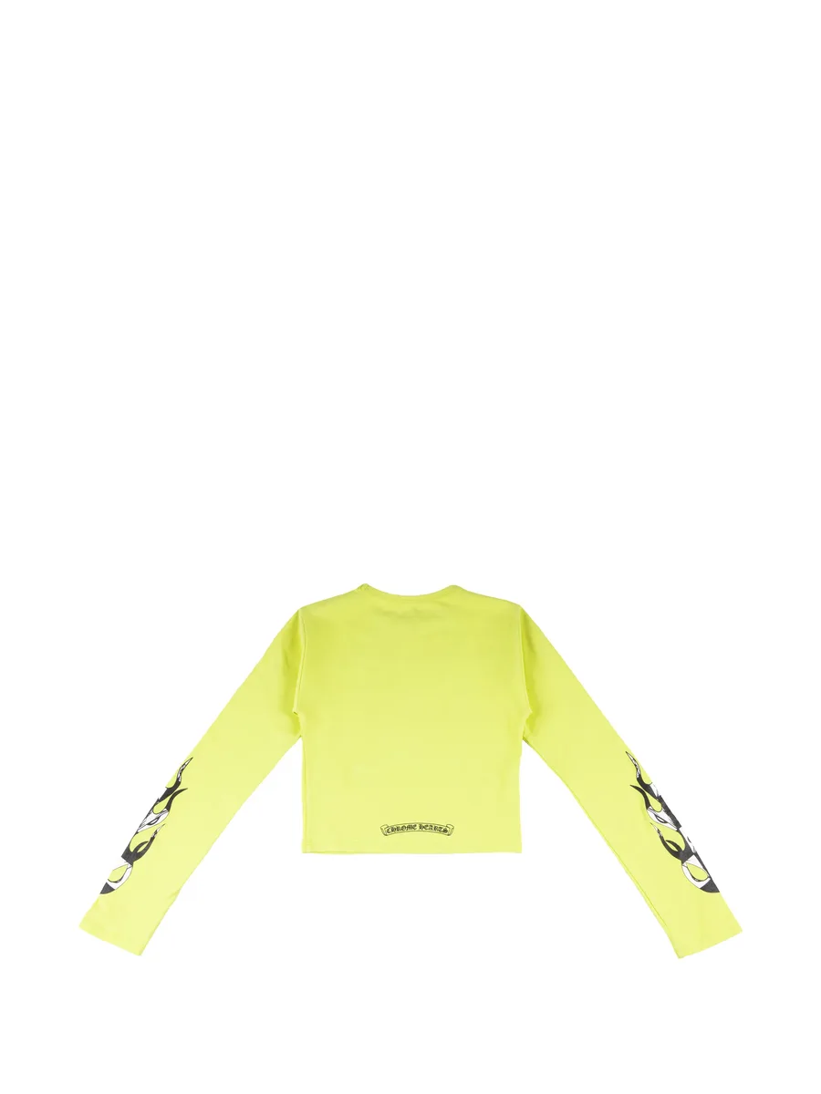 x Matty Boy 99 Eyes flame-print cropped T-shirt 4
