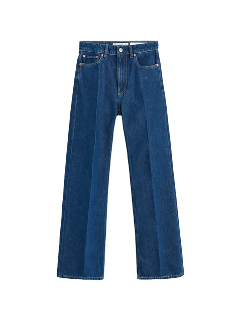 джинсы bootcut с жатым эффектом