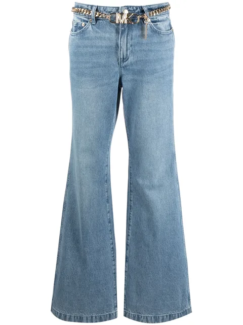 джинсы bootcut с поясом
