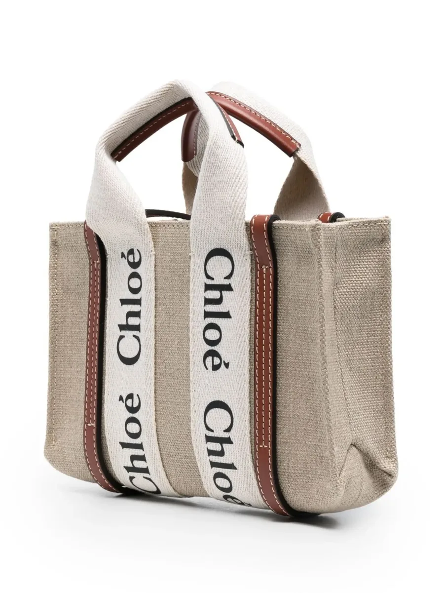 mini Woody linen tote bag 8