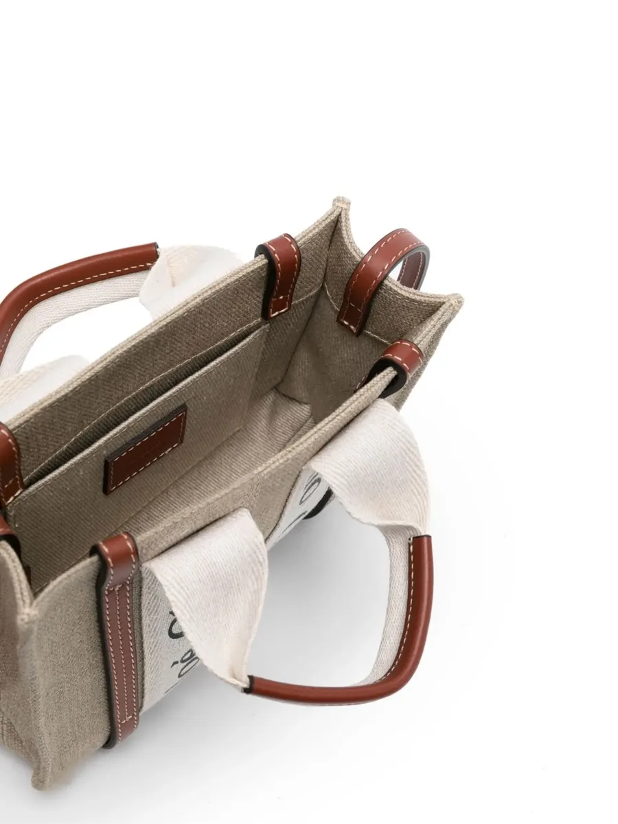 mini Woody linen tote bag 11