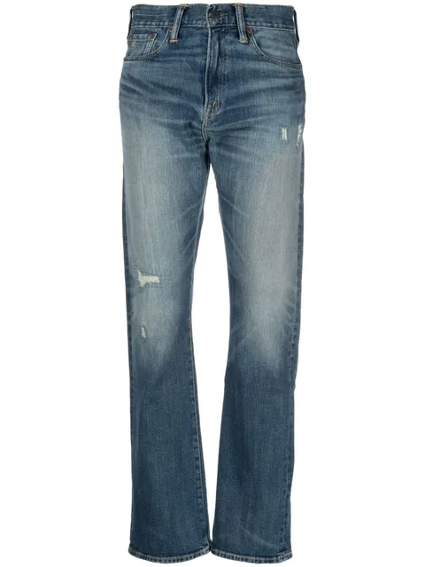джинсы bootcut с эффектом потертости