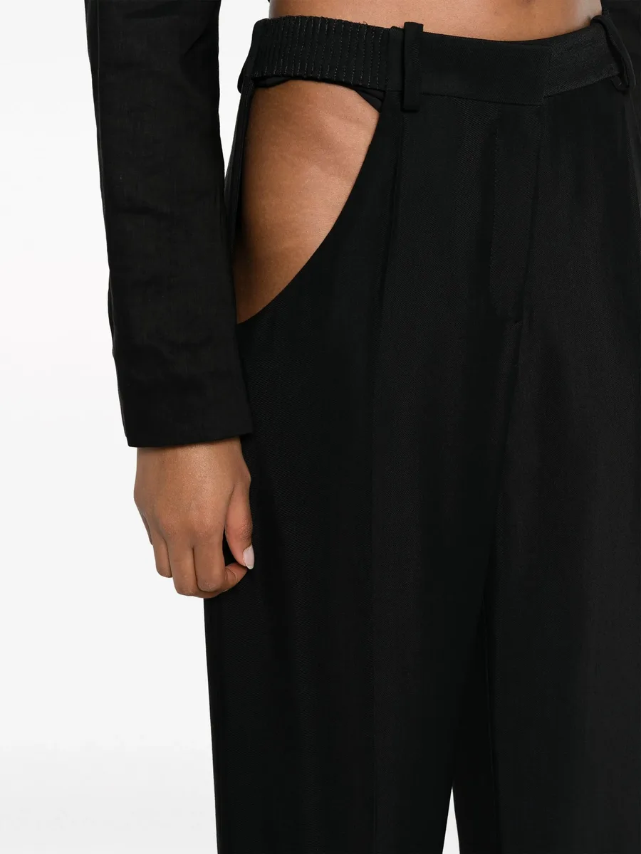 wide-leg cut-out trousers 9
