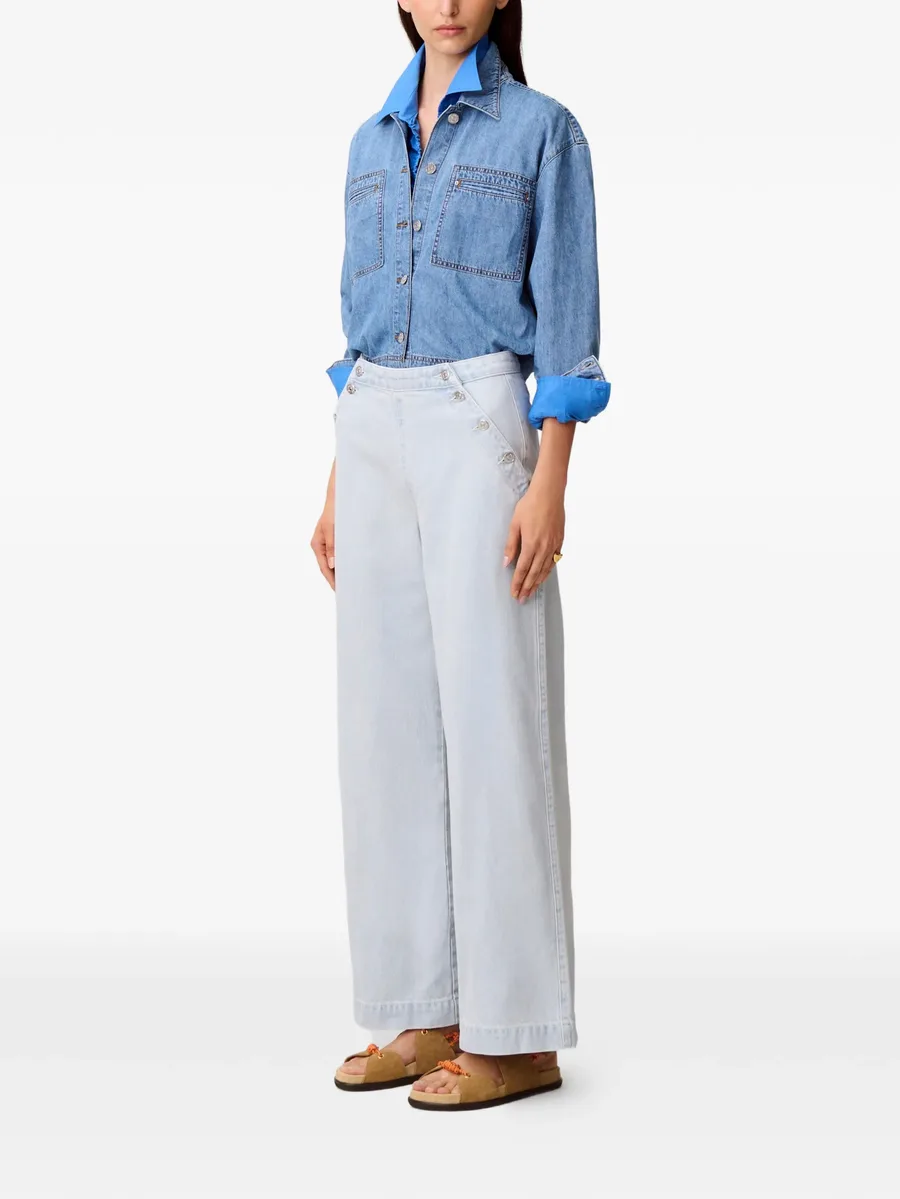широкие джинсы с пуговицами 4