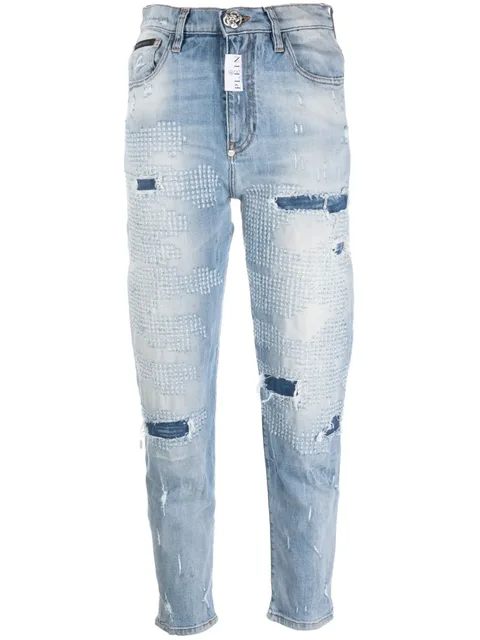 джинсы Distressed Mom