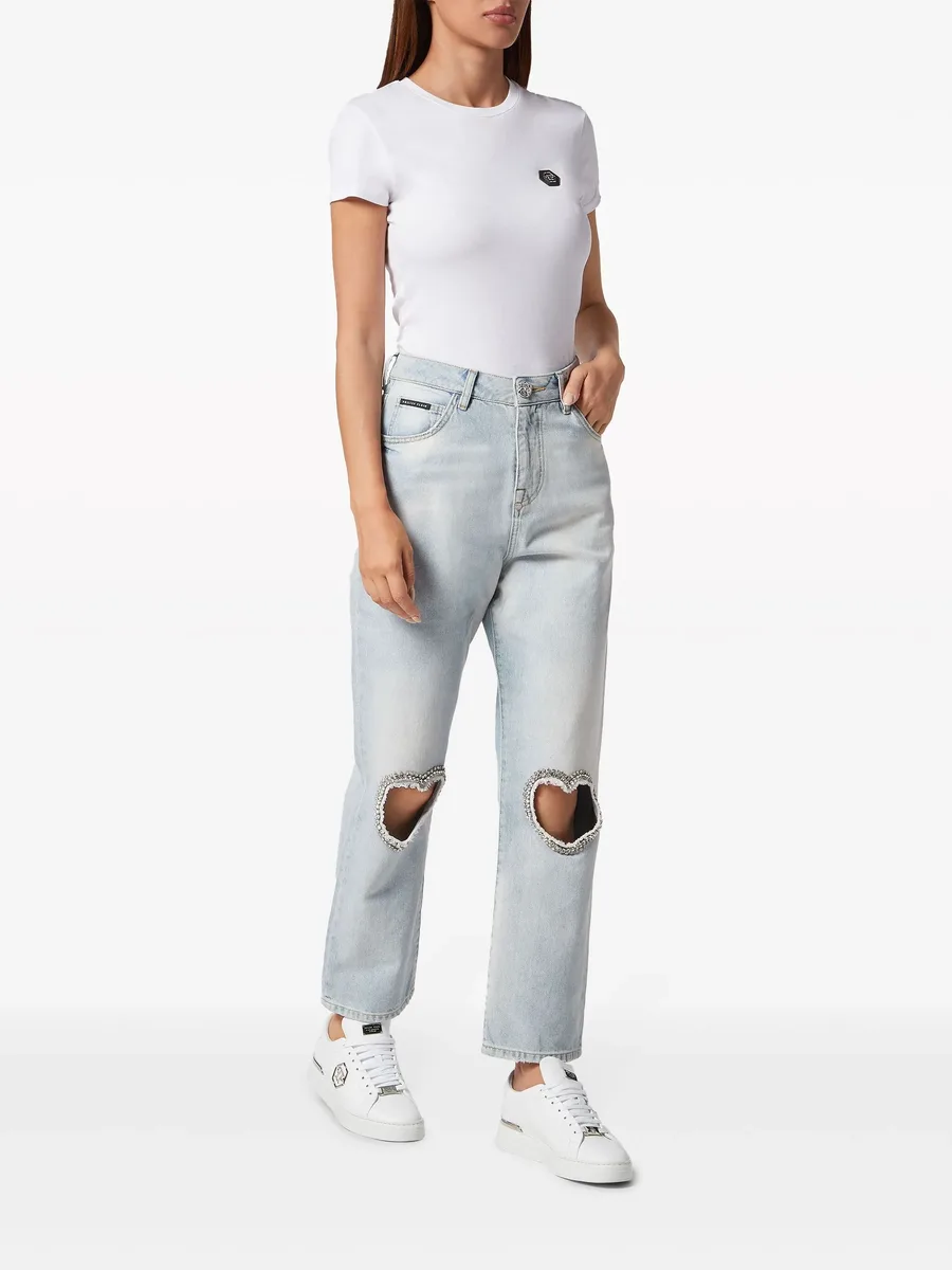 heart-patch straight jeans 3