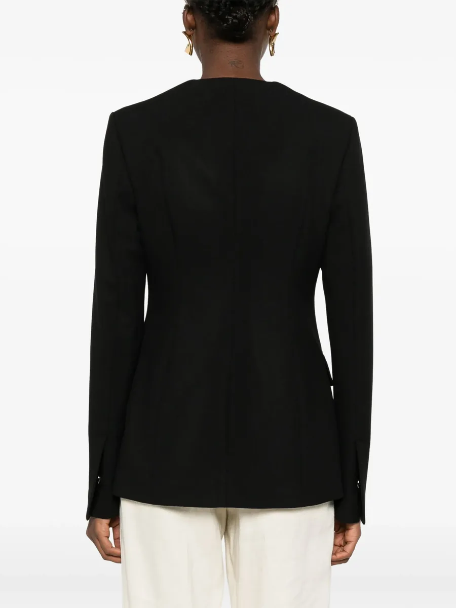collarless cinched jacket 8
