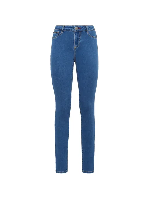 logo-plaque skinny-fit jeans