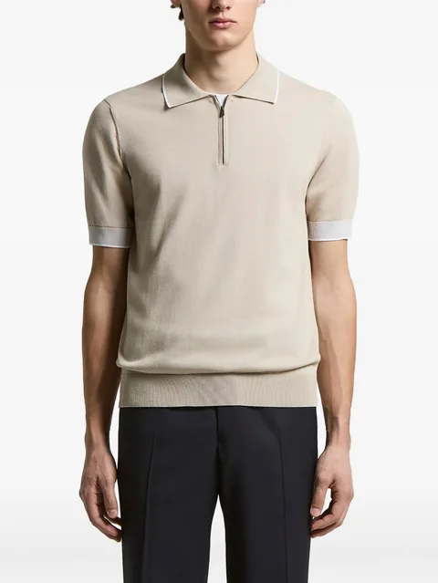 zip short-sleeve polo