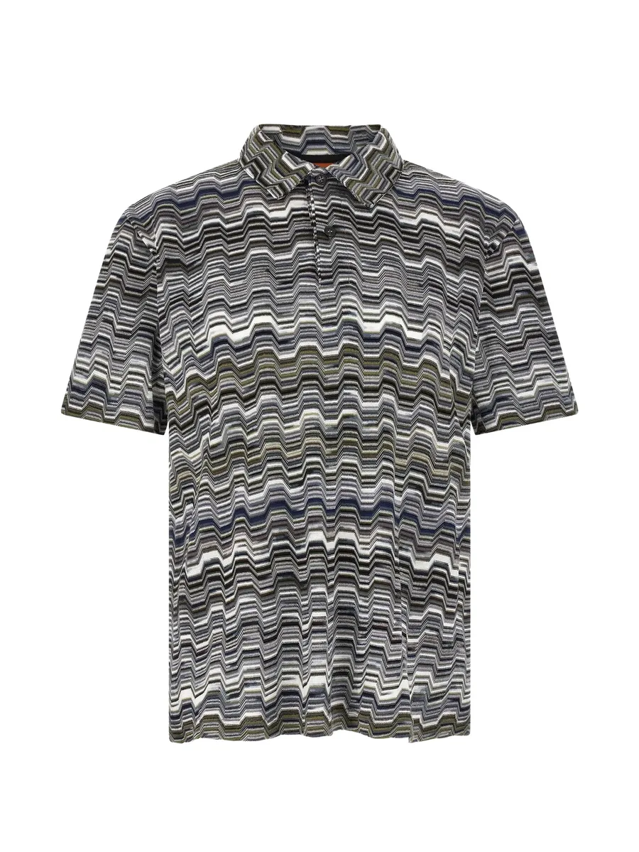 zig-zag jacquard polo shirt 2