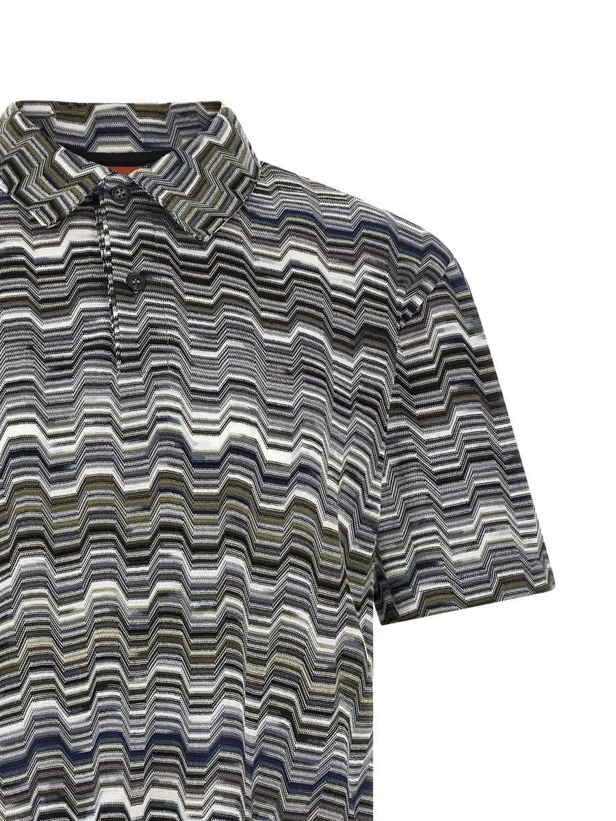 zig-zag jacquard polo shirt 6