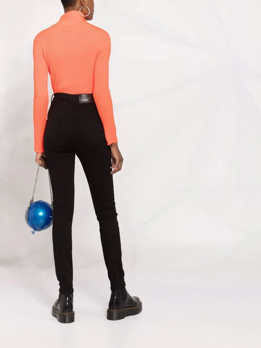 Super high-waisted denim jeggings 7