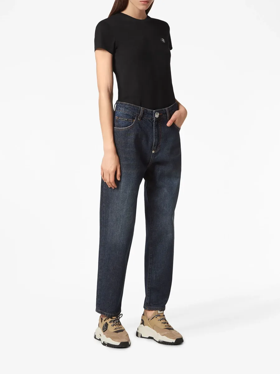appliqué-detail tapered jeans 3