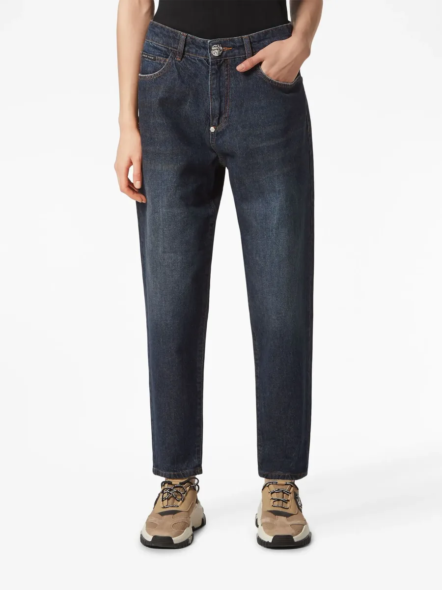 appliqué-detail tapered jeans 5