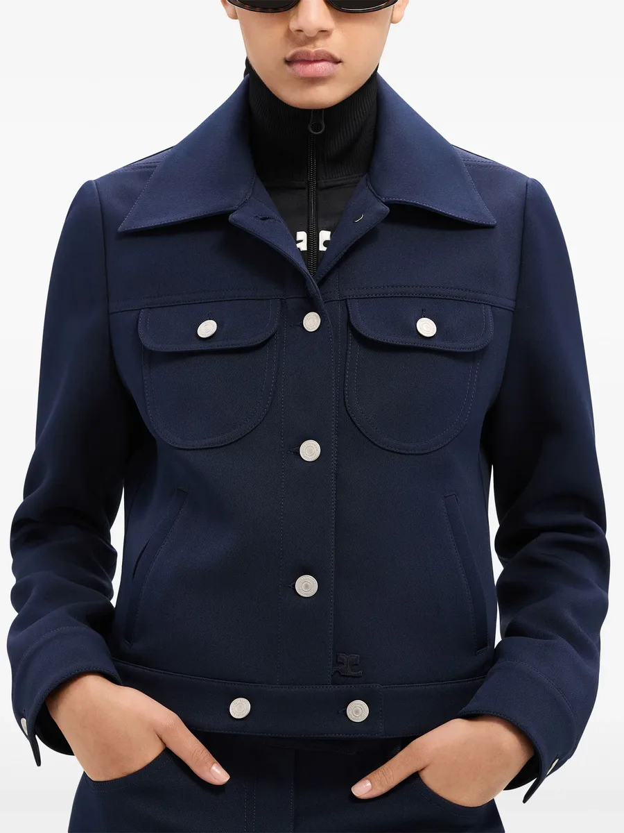 Trucker button-fastening twill jacket 10