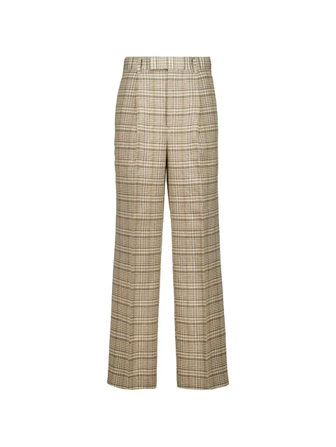 check-pattern trousers