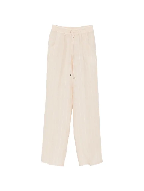 drawstring striped trousers