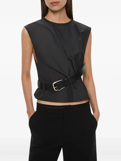 Locus belted taffeta tank top