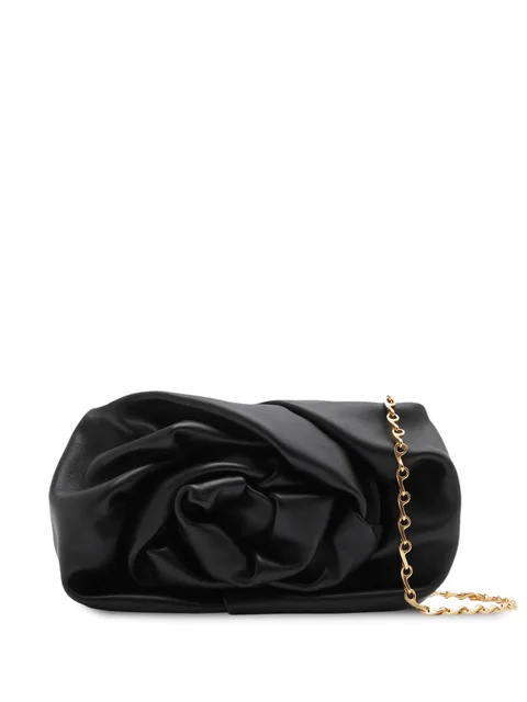 Rose leather clutch bag