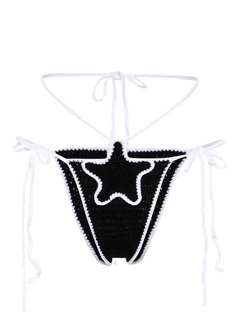 star-patch crochet bikini bottoms
