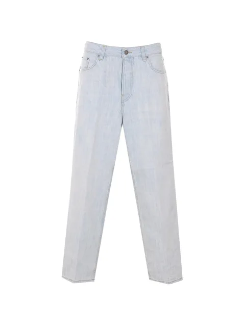 button logo jeans