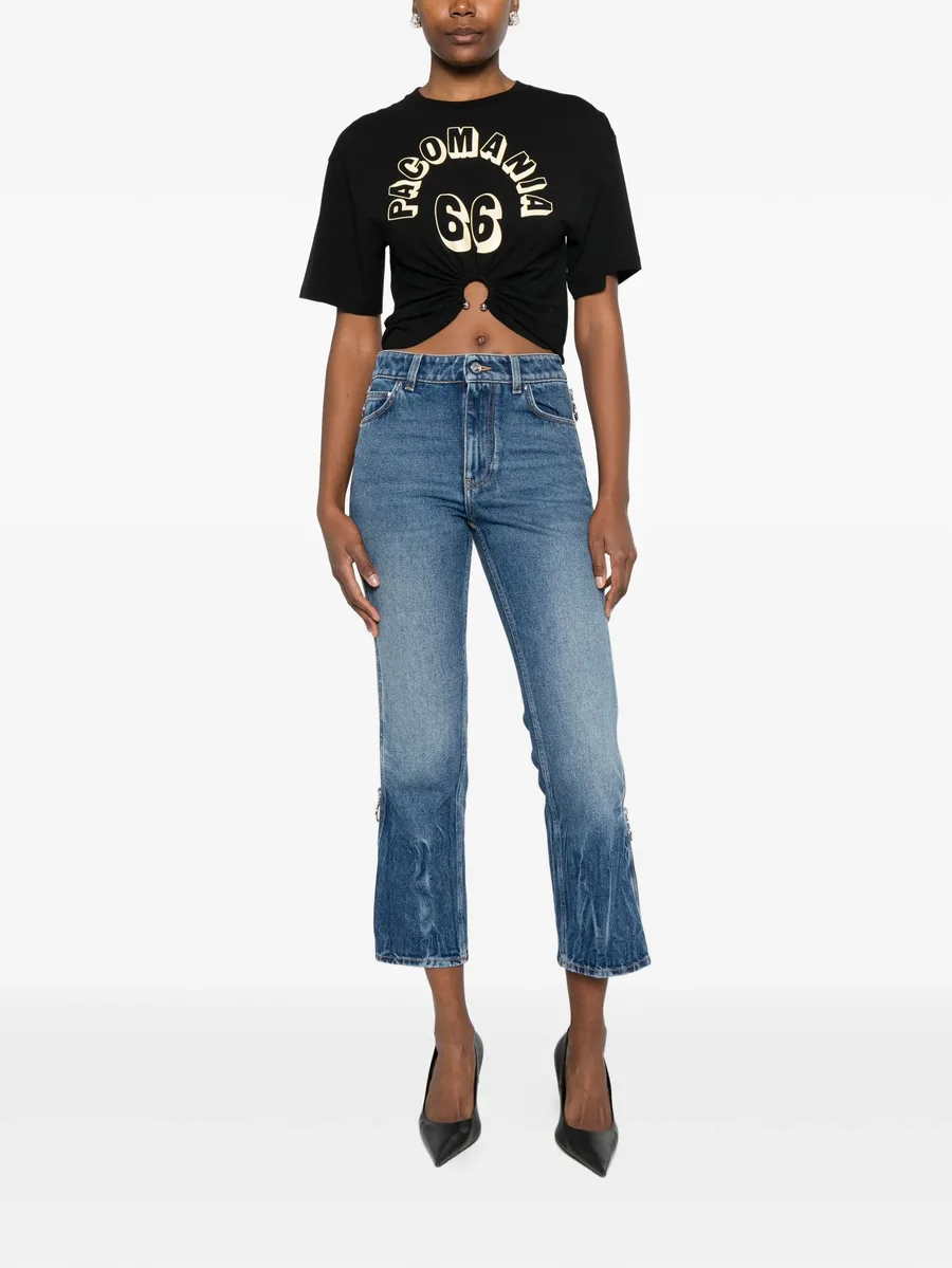 zip-detail cropped jeans 4