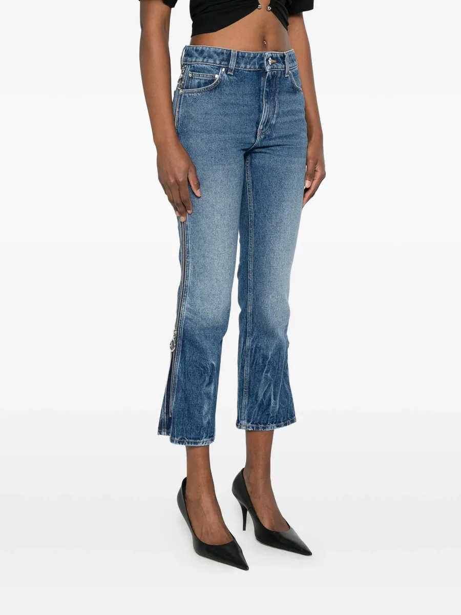 zip-detail cropped jeans 6