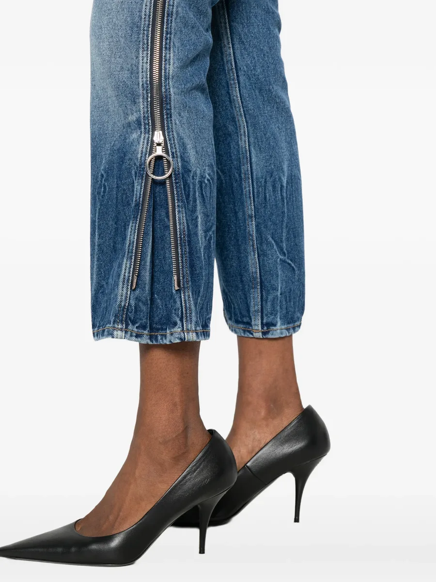 zip-detail cropped jeans 9
