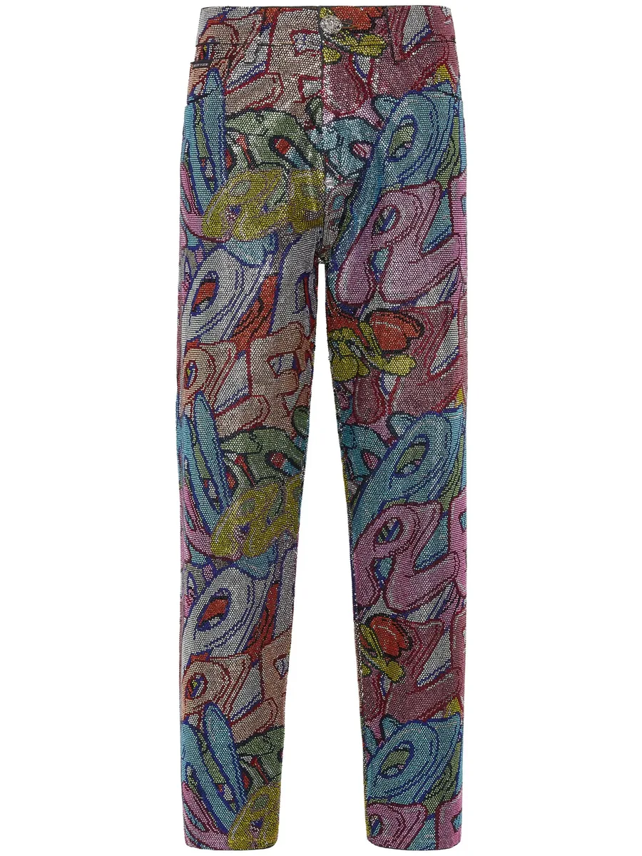 Brooches high-rise tapered jeans 2