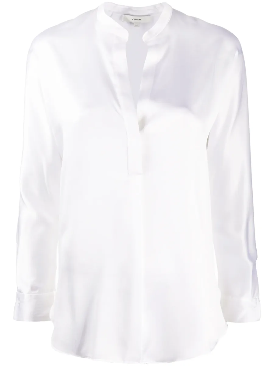 open neck loose fit blouse 2