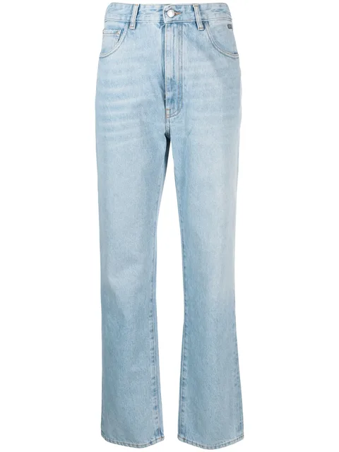 Choker rhinestone-embellished straight-leg jeans