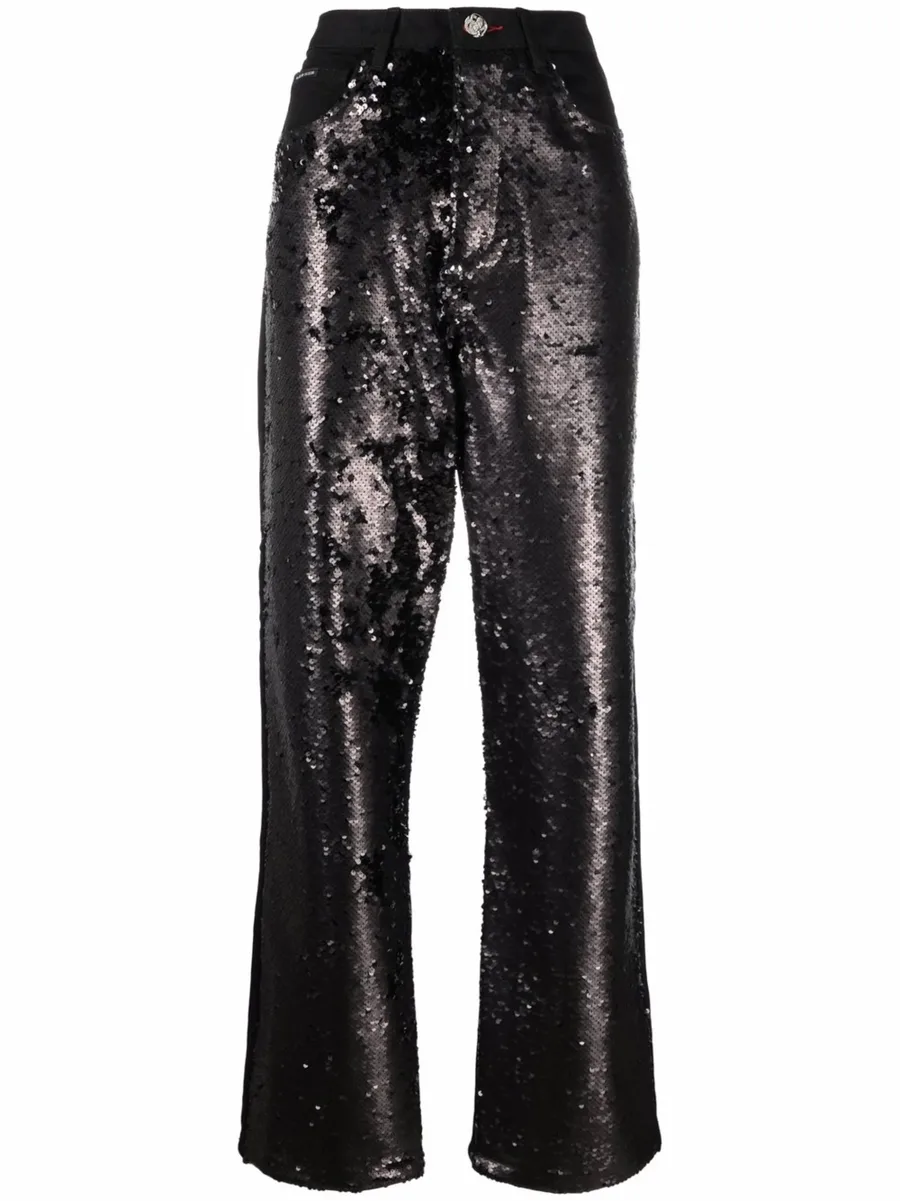 high-waisted sequined jeans 2