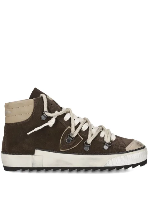 high-top suede sneakers