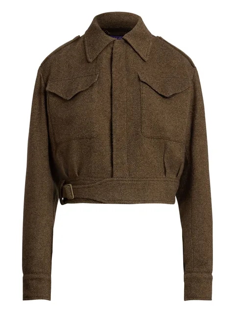 belted flap-pocket jacket