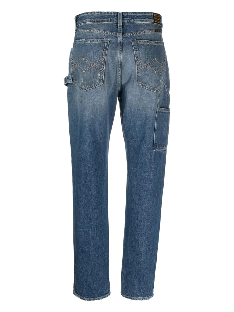 ripped-detail straight-leg jeans 4
