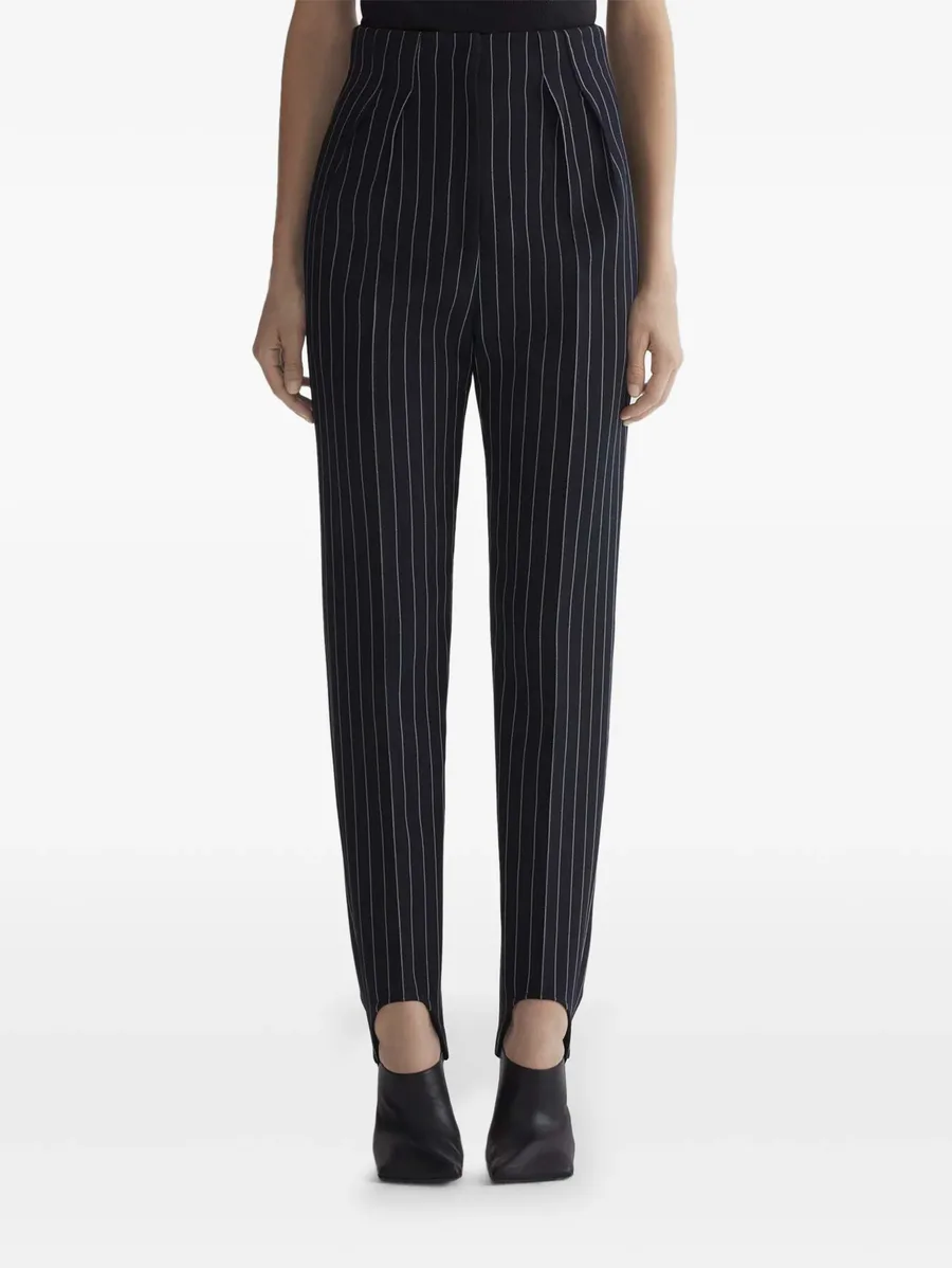 pinstriped slit hem trousers 2