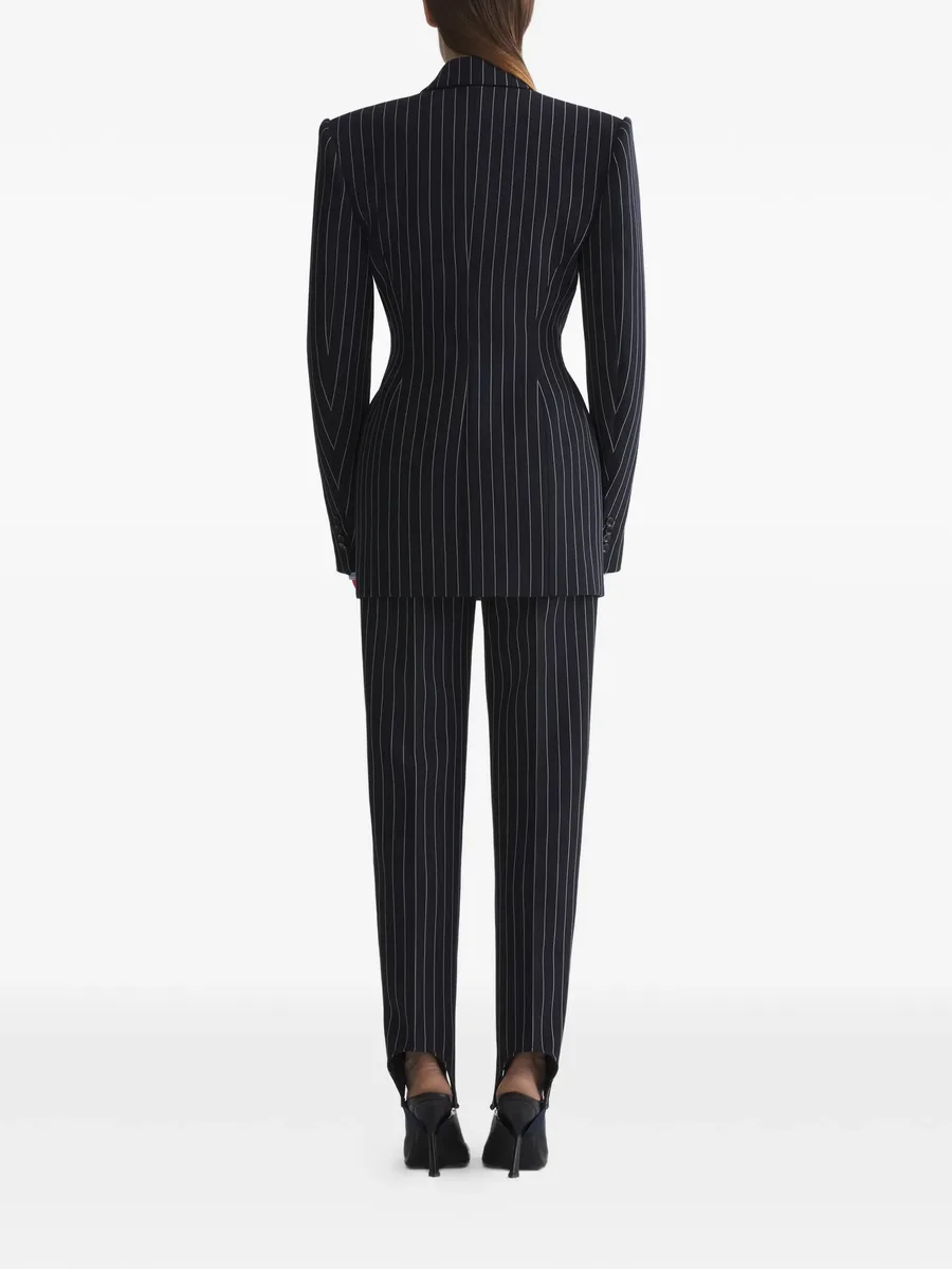 pinstriped slit hem trousers 6