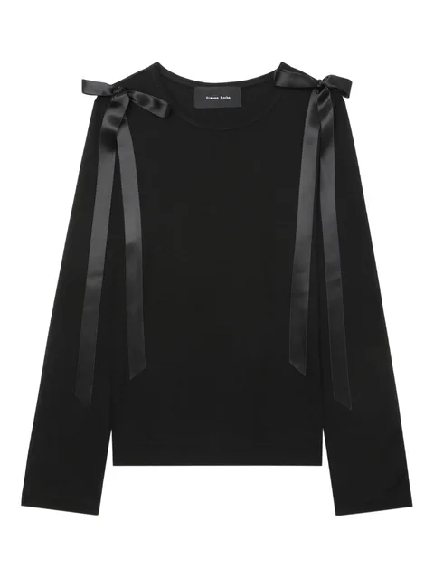 ribbon-detail long-sleeve T-shirt
